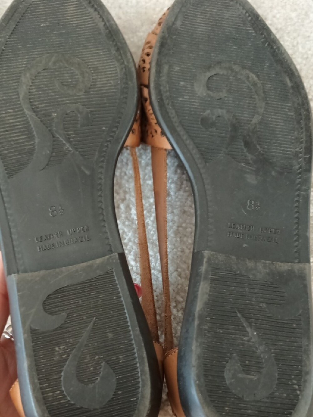 Set of 2 - AmerEagle 8 Tan  Loafers w/ Gold  & FAYVA Chestnut Leather Flats 8.5 - Picture 5 of 12